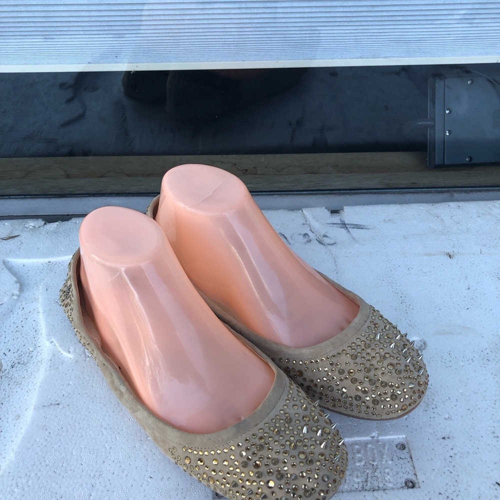 Sam Edelman Embellished Spiked Ballet Flat Slip On Ballet Shoes Size 9M
